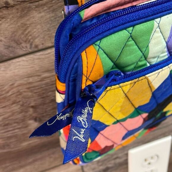 VERA BRADLEY Women's Signature Quilted Double Zip Color-block Crossbody Purse - Picture 7 of 13